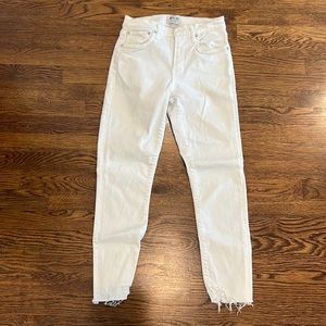 Agolde White Crop Skinny Jeans
